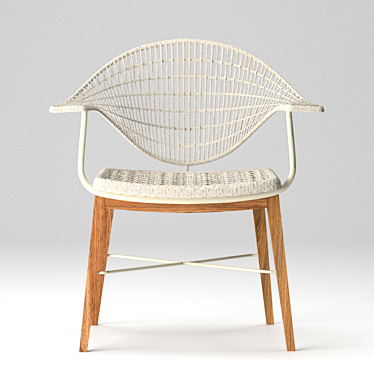 ABBA Chair: Stylish Wood & Fabric 3D model image 1 