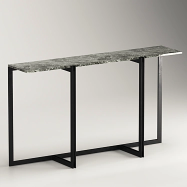 Marble Top Metal Frame Console 3D model image 1 
