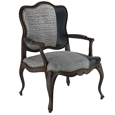 Luxurious Leather Bergere Chair 3D model image 1 