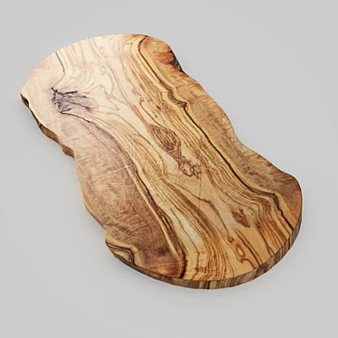 Rustic Olive Wood Chopping Board 3D model image 1 
