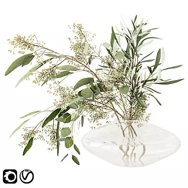 Fresh Green Eucalyptus Bouquet 3D model image 1 
