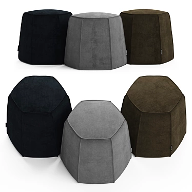 Modern Angles Pouf - Stylish and Versatile Seating 3D model image 1 