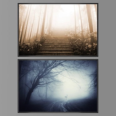 Contemporary Wall Art Set with Multiple Frame Options 3D model image 1 