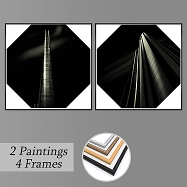 Elegant Wall Art Set No. 1270 3D model image 1 