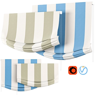 Relaxed Roman Shades | Perfect Window Decor 3D model image 1 