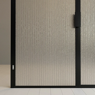 Modern Glass Partition Door 3D model image 1 