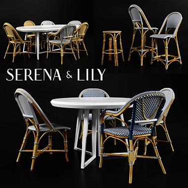 Serena & Lily Bar Table Set 3D model image 1 