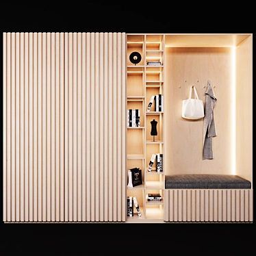 Modern Plywood Hallway 3D model image 1 