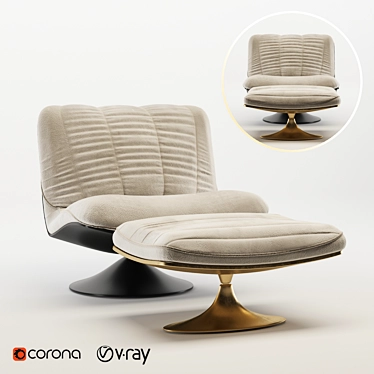 Luxury Armchair: Corona 4 & Vray 3dsmax 2016 Model 3D model image 1 