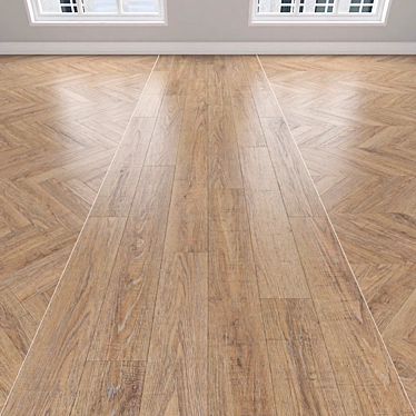 Parquet Oak: Herringbone, Linear, Chevron 3D model image 1 