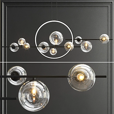 Modern Iona Linear Chandelier: Elegant Lighting Solution 3D model image 1 