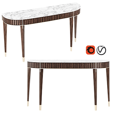 EDEN-ROCK Half Moon Console: A Timeless Design 3D model image 1 