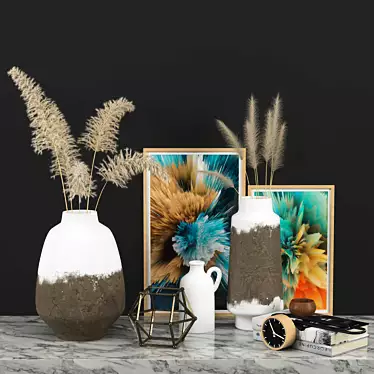 Elegant Pampas Decor Set 3D model image 1 