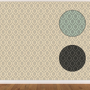 800 Wallpaper Set: 3 Seamless Textures 3D model image 1 