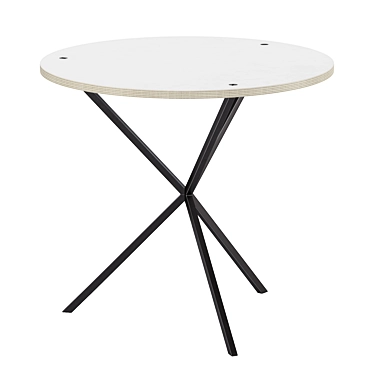 NEB Round Table Laminate/Black 800x800 3D model image 1 