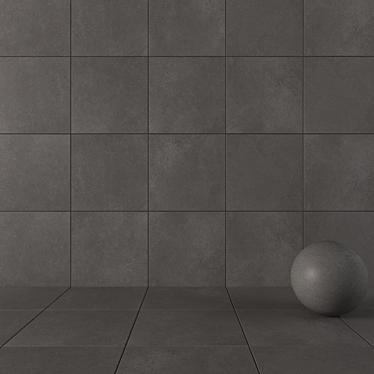 Anthracite Concrete Wall Tiles - Set of 2 3D model image 1 