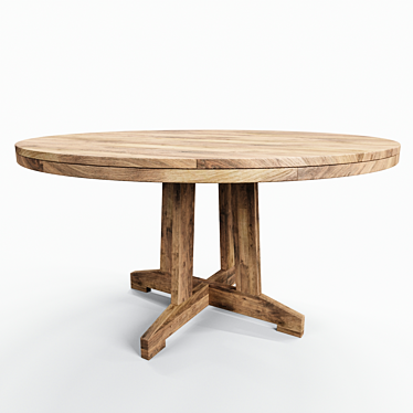 Eco-Friendly Teak Dining Table 3D model image 1 