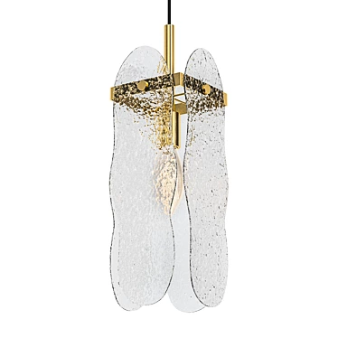 Modern Brass and Glass Pendant: WAS LUX 2 3D model image 1 