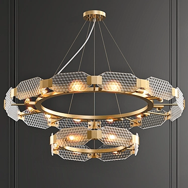 Elegant Crystal Ring Chandelier 3D model image 1 