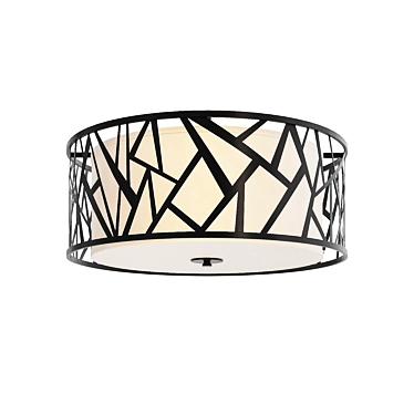 Metallic Textile Ceiling Lamp 3D model image 1 