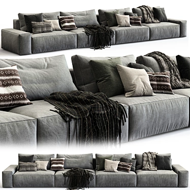 Modern Daniel Sofa: Composition 4 3D model image 1 