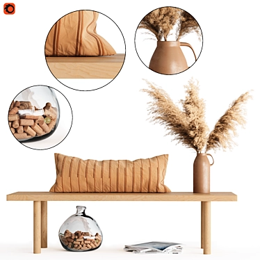 Pampas & Table Decor Set 3D model image 1 