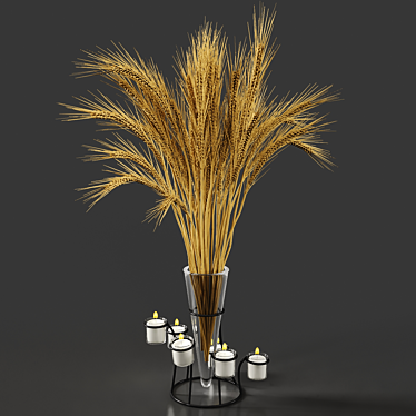 Elegant Glass Candle Vase Set 3D model image 1 