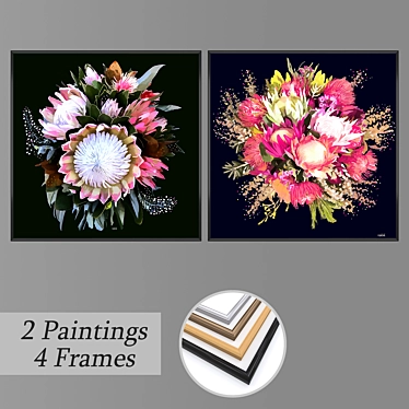 Elegant Set of Wall Paintings 3D model image 1 