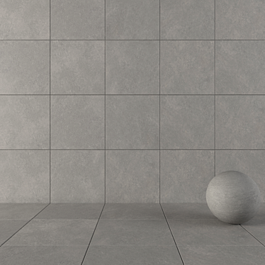 Cumulus Grey Concrete Wall Tiles - Set of 2 3D model image 1 