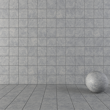 Modern Concrete Wall Tiles 3D model image 1 