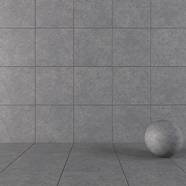 Concrete Wall Tiles - Wind Gray 3D model image 1 