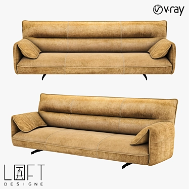 LoftDesign 1686 Metal Fabric Sofa 3D model image 1 