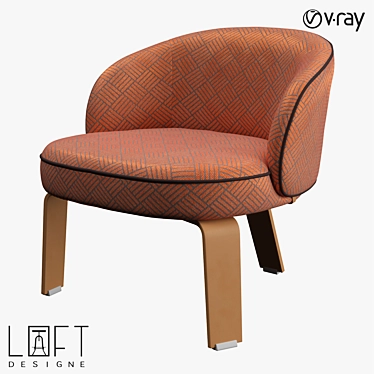 LoftDesigne Armchair 2876: Modern Metal and Fabric Seating 3D model image 1 