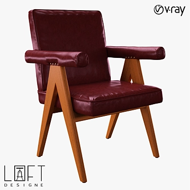 Modern Leather Chair: LoftDesign 32876 3D model image 1 