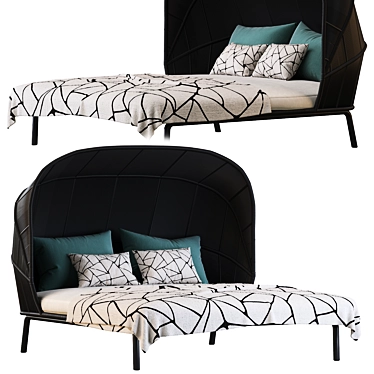 Rilly Cocoon Double Daybed: Stylish Outdoor Comfort 3D model image 1 