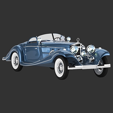 Vintage Mercedes 540k Open-Top Blueprint 3D model image 1 