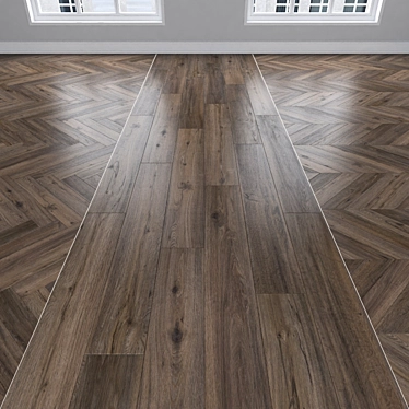 Smoky Oak Parquet: Herringbone, Linear & Chevron 3D model image 1 