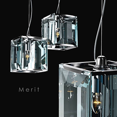 Elegant Merit Pendant Lamp 3D model image 1 