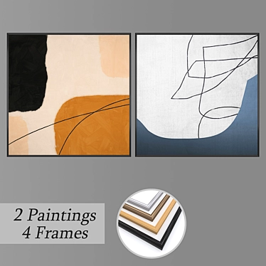 Contemporary Wall Art Set 3D model image 1 