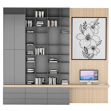 Versatile Home Office Shelf 3D model image 1 