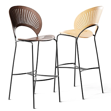 Sleek Trinidad Bar Stool 3D model image 1 