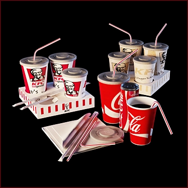 Classic KFC Coca Cola Cups 3D model image 1 