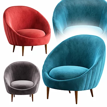 Sleek Diandre Barrel Chair: Modern Comfort and Style 3D model image 1 