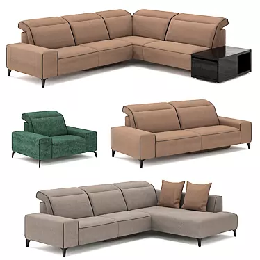 Title: Romano Belgian Corner Sofa 3D model image 1 