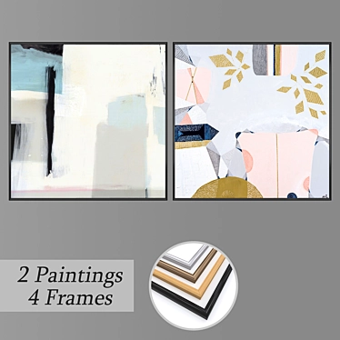 Elegant Wall Painting Set 3D model image 1 