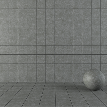 NORD Dark Grey Concrete Wall Tiles Set 3D model image 1 