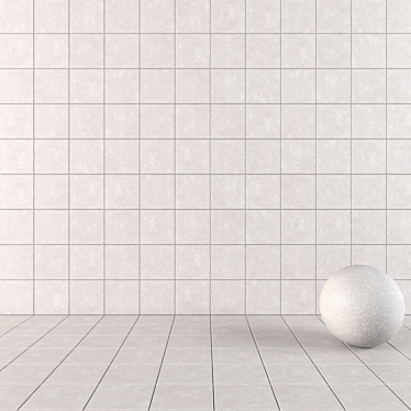 NORD Grey Concrete Wall Tiles: Modern and Versatile 3D model image 1 