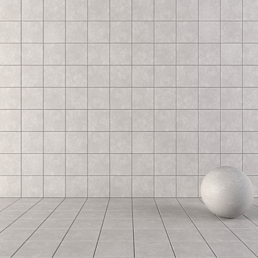 NORD Grey Concrete Wall Tiles Set 3D model image 1 