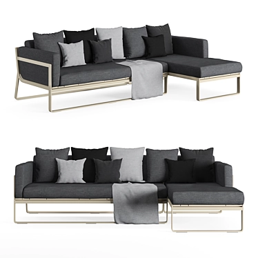 Gandia Blasco Flat Sofa: Elegant Bronze Frame & Versatile Modular Design 3D model image 1 