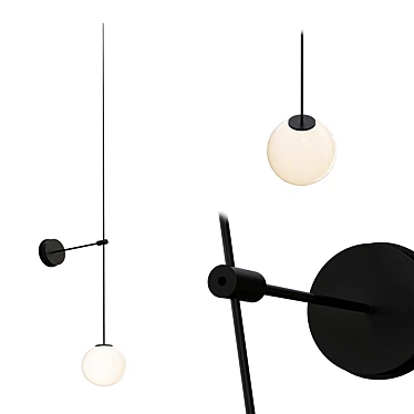 Sleek Lines Wall Lamp 3D model image 1 